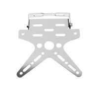 (Silver) Motorcycle License Holder Mount Bracket Adjusted Registration Number Plate