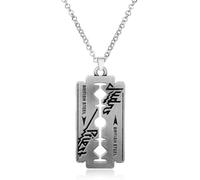 (silver) Music Band Judas Priest Necklace Razor Blade Shape Pendant Fashion Link Chain Necklaces