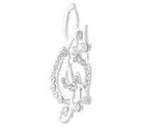 Silver Music Note Alloy Brooch Pin for Women 1.97in