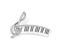 Silver Music Note Brooch Pins for Women Fashion Personalized Creative Musical Piano Badges Brooches Lapel Pin Small Delicate Art Deco Birthday Prom Party Dress Accessories Jewelry Gift