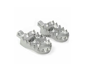 (Silver) MX Foot Pegs Motorcycle Wide Fat Footpegs Bobber 360 Roating Rear Footrests For Harley Dyna Fatboy Sportster Iron 883 Street