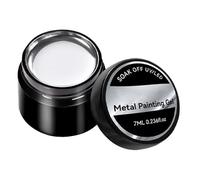 Silver Nail Gel - High Gloss Mirror Polish, Reflective 3D Chrome Varnish | Finish Paint Item, Shiny Lacquer Gel for Manicure Styling Design Setup with Metal Effect Polish Application