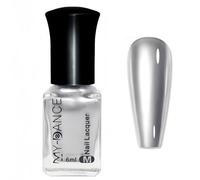 Silver Nail Polish - Metallic Nail Polish - Metal Effect Chrome Quick Dry Silver Nail Varnish,Long-Lasting High Gloss Finish, Chip Resistant Nail Colour, No UV Lamp Needed