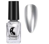 Silver Nail Polish,Metallic Nail Polish,Mirror&Metal Effect,Quick Drying Magic Chrome Nail Varnish,Silver Plating Metallic Varnish No UV Needed,High Pigmented Nail Art Gifts for Women