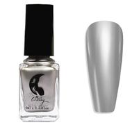 Silver Nail Polish - Mirror Chrome Nail Polish - 60 Seconds nail Varnish Quick Dry - Smooth Metallic Nail polish - Air Drying Breathable nail Varnish - No Chip Long Lasting for DIY Nail Art Design