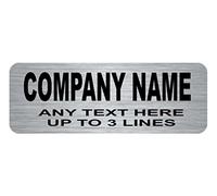 Silver name badge engraved 70mm x 25mm no border lnb5