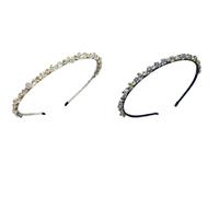 Silver & Navy Headbands Hair Accessories - Day-to-Night Crystal Hairband Set Minimal Chic Crown - French Chic Modern for Women Girls Classic Dressing Occasions Fashion Outfits (Silver & Navy)