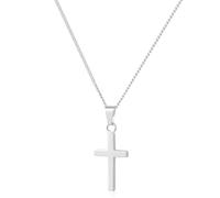 Silver Necklace for Women Men Crucifix Cross Necklace Prayer Pendant Chain