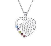 Silver Necklace for Women Personalised with Lovely Names Engraving-Custom Birthstone Choker-5 Names Necklaces for Mum-Engraved Birthday Gifts for Her Birthstone Jewelry