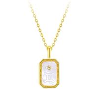 Silver Necklace for Women Relief Twelve Constellations 925 Sterling Dainty Golden Pendant Chain Lady s