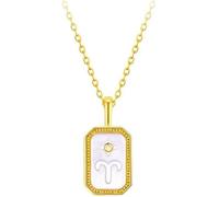 Silver Necklace for Women Relief Twelve Constellations 925 Sterling Dainty Golden Pendant Chain Lady s