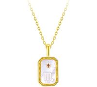 Silver Necklace for Women Relief Twelve Constellations Dainty Golden Pendant Chain Lady Gifts