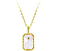 Silver Necklace for Women Relief Twelve Constellations Dainty Golden Pendant Chain Lady Gifts