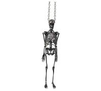 Silver Necklace for Women Silver Captivity Skeleton Pendant Necklace Punk Skeleton Necklace Gothic Jewelry Fbw854 (B, One Size)