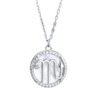 Silver Necklace for Women Twelve Constellations Coin 925 Sterling Dainty Inlaid Zircon Pendant Chain Lady s