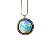 Silver Necklaces Sea Glass Necklace Pendant Can Be Opened And Closed Can Be Put Into The Decoration Holiday Party Gift For Lovers And Relatives Cute Sister Necklaces (Silver, One Size)