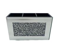 SILVER New Loose Diamante Mirror Make UP Organiser Box Jewel Glass Girls Boys Men Women Gifts