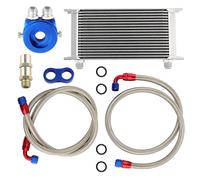 Silver New19 Row 10AN Universal Engine Oil Cooler&Filter Adapter+Hose