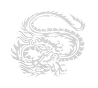 Silver Nickel Alloy Dragon Car Badge Self-adhesive Body Decal | Intricate Pattern, Tool-free Application, for Smooth Panels and Window Glass, Car Enthusiasts and Riders