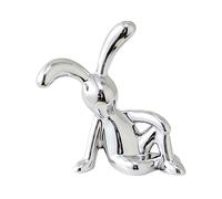 Silver nordiic Rabbit Statue - Modern Style Sitting Rabbit Ornament | Electroplated Rabbit Statue | Animal Sculpture | Home Decoration | Table Ornament for Shelves, Livingroom and Bedroom