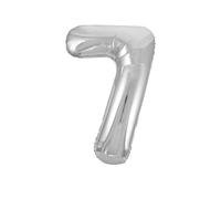 Silver Number 7 Shaped Large Foil Balloon (86cm) 1 Piece - Perfect for Birthday Parties and Special Events