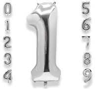 Silver Number Balloons 40 Inch - Large Foil Mylar Balloons for Birthday, Anniversary, Graduation, Party Decoration (0-9) (8)