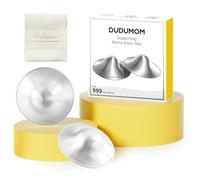 Silver Nursing Cups Nipple Shields for Breastfeeding Newborn - Original Metal Nipple Cover for Breastfeeding Essential - 999 Silver Regular