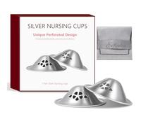 Silver Nursing Cups,Original Perforated Breathable Design,Silverette Nursing Cups,Silver Nipple Covers Breastfeeding,Nipple Shields for Breastfeeding Newborn-2025NEW (X-L)
