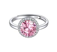 Silver October Birthstone Ring 925 Sterling Silver Finger Rings Adjustable Birthstone Wedding Jewelry for Women