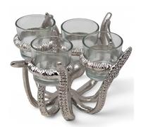 Silver Octopus Metal Tealight Candle Holder