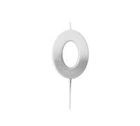 Silver Ombre Number '0' Candle