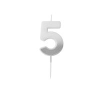 Silver Ombre Number '5' Candle