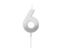 Silver Ombre Number '6' Candle