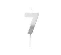Silver Ombre Number '7' Candle