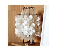 (silver, One size) Nordic minimalist Danish shell bedside table decoration lamp bedroom fritillary wind chimes creative living room study homestay
