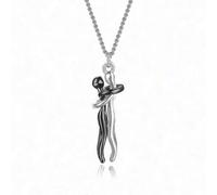 (Silver, One size) S925 Sterling Silver Hug-design Necklace For Couples Ideal Valentines Day Gift -zhenv's Beloved Jewelry