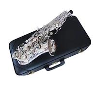 Silver One-to-one Structure B-key Professional Curved High-pitched Saxophone Instrument Saxophone for Student