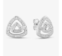 Silver Open Triangle Pave Stud Earrings E611952