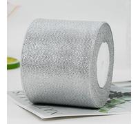 Silver Organza Ribbon,25Yards 80mm Wide Glitter Gift Wrapping Satin Ribbon for Christmas,Wedding,Floral Decoration