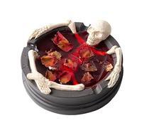 Silver Ornaments for The Living Room Amber Fragrance Skeleton Candles Gothic Farmhouse & Halloween Family Ornaments (Brown, 12X11. 5X4cm)