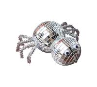 Silver Ornaments for The Living Room Glass Desktop Ornament Elegant Party Decoration Home Unique Idea for Halloween and Themed Events White Ornaments (Silver, 11cm)