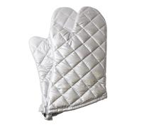 Silver Oven Mitts,Quilted Cotton Lining 13 Inch Oven Gloves,Heat Resistant for Kitchen Cooking,Grilling,Backing,Set of 2