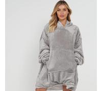(Silver) Oversize Teddy Sherpa Cosy Hoodie with Front Pocket