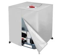 Silver Oxford Cloth Water Storage Tote Cover 1000L IBC Tank Protector Water Barrel Heavy Duty Waterproof Cover for Outdoors