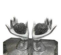 SILVER PAIR OF HEART IN HANDS SPARKLE BLING ORNAMENT CRUSHED DIAMOND LOVELY DISPLAY STATUE DECOR HANDICRAFT ORNAMENT WEDDING ANNIVERSARY FOR PRESENT