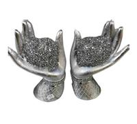 Silver Pair Of Heart In Hands Sparkle Ornament