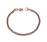 Silver Palace Oxidized Copper Wheat Chain Bracelet, 100% Copper, Solid Jewelry, Eco-Friendly Gift, Unisex, S, Copper, no gemstone