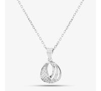 Silver Pave Twisted Teardrop Necklace P610497