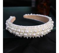 Silver Pearl Hairband Headband Tiara Women's Headband Bride Wedding Headband (Silver 1 1 (1 Pack))
