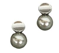 Silver Pearl-Toned Concave Studs Modern Architectural Earrings Geometric Design Day to Night Transition Gift for Her
